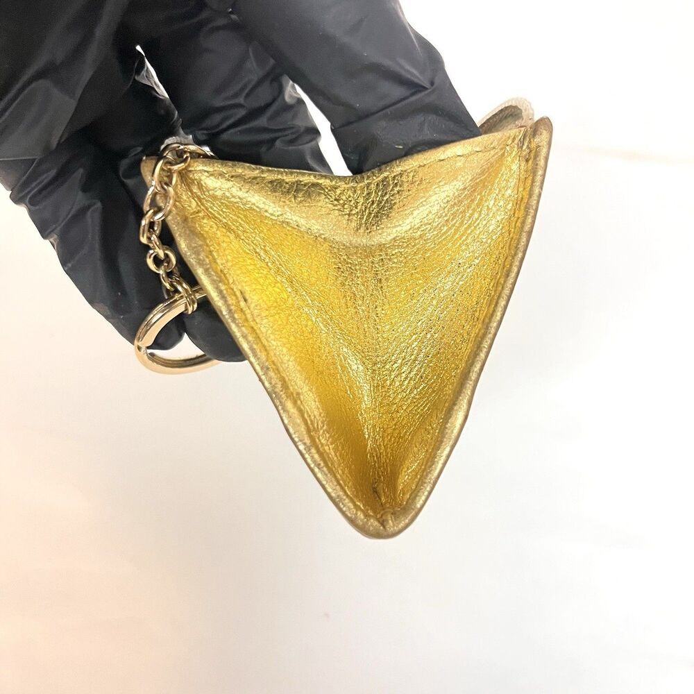 Coach Poppy Tartan Graffiti ID Case Skinny Mini Wallet Gold Plaid Keychain Rare - Picture 5 of 7